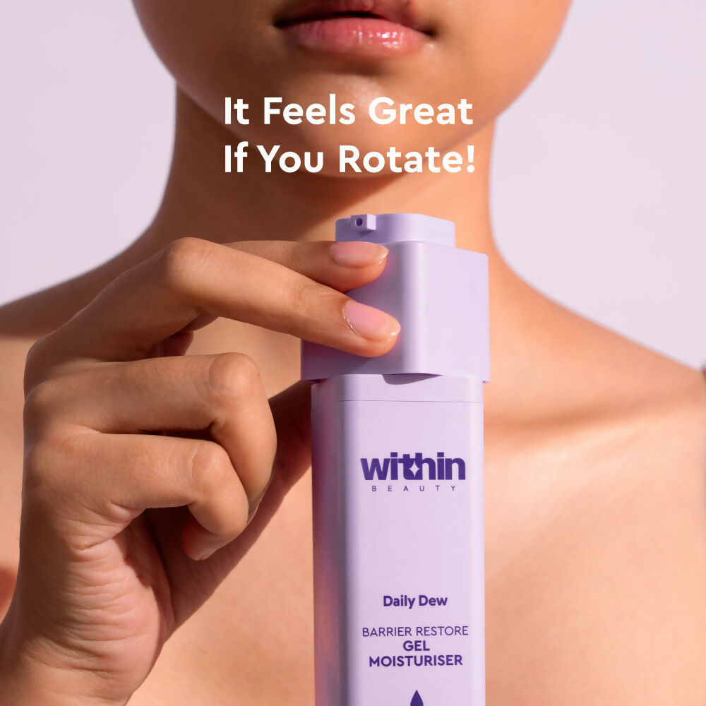 Within Beauty Ceramide & Hyaluronic Acid Gel Moisturiser, Daily Dew Barrier Restore Moisturiser | Grocsy