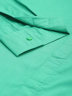 Sea Green Men Viscose rayon Solid Straight Shirt - Mahotsav | Grocsy