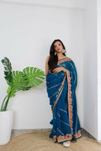 Vamsee Aaradhna Blue Georgette Saree | Grocsy