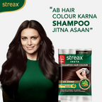 Streax Insta Shampoo Hair Colour for Women & Men, Dark Brown 3 | Grocsy