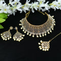 Mominos Fashion Johar Kamal Traditional Rajwadi Design Heavy Golden Necklace Set | Grocsy