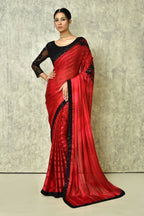 Maroon Silk Solid Designer Saree with Blouse - Purvi | Grocsy