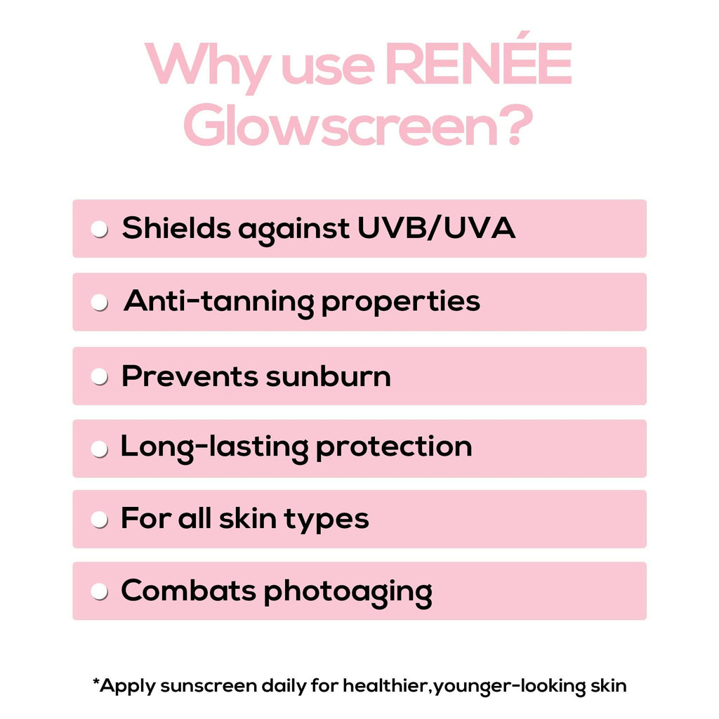 Renee Glowscreen Spf 50 Sunscreen Spray PA++++ Lightweight, Non Greasy & Quick Absorbing | Grocsy