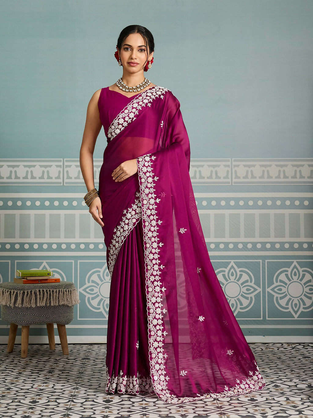 Teeya Creation New Trendy Party Wear Soft Silk Saree-Pink | Grocsy