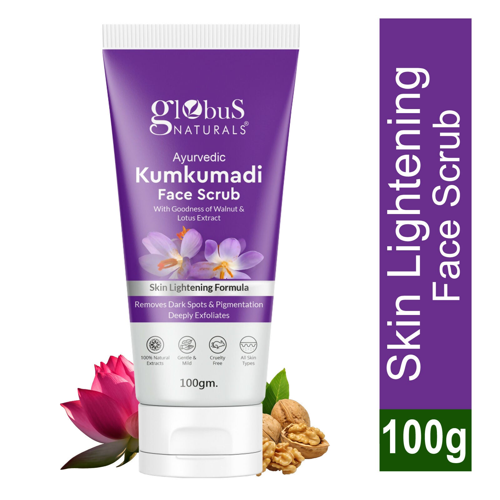 Globus Naturals Ayurvedic Kumkumadi Skin Lightening Face Scrub | Grocsy