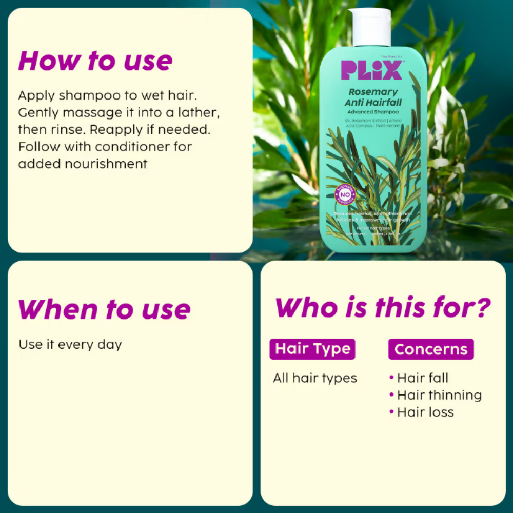 PLIX The Plant Fix Rosemary Anti Hairfall Shampoo & Hair Mask | Grocsy