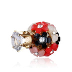 Trendoo Jewelry Gold-Polished Stylish Fancy Party Wear Multi Color Studs | Grocsy