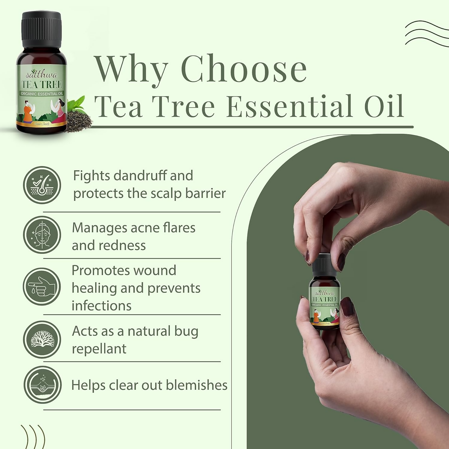 Satthwa Organic Tea Tree Essential Oil | Grocsy