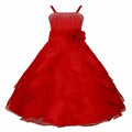 Asmaani Baby Girl's Red Colour Satin A-Line Maxi Full Length Dress (AS-DRESS-22085) | Grocsy