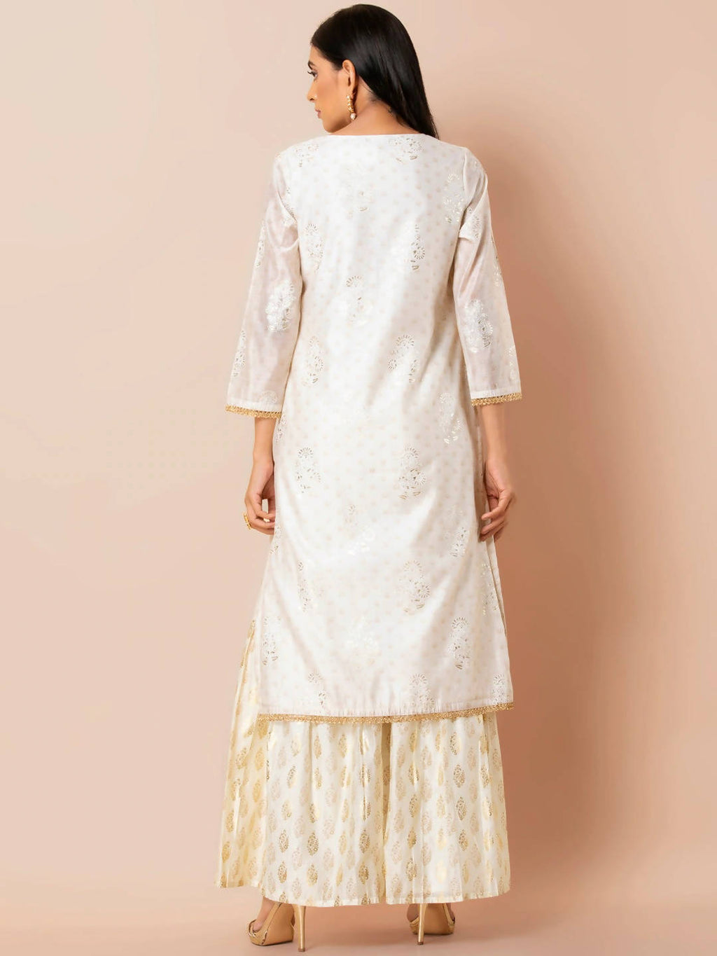 Indya White Embroidered Kurta | Grocsy