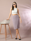 Myshka Women's Lavender Solid Knee Length Party Embellished Skirts | Grocsy