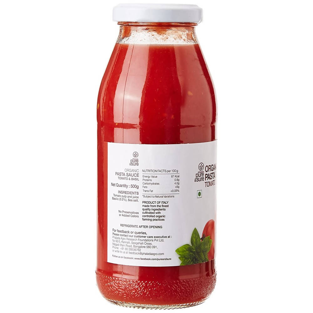 Pure & Sure Organic Pasta Sauce Tomato & Basil | Grocsy
