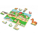 Nesta Toys Wooden Farm Animal Knob Puzzle (8 Pcs) | Grocsy