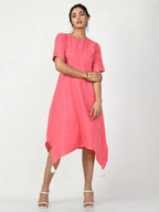 Myshka Women's Pink A-Line Solid Kurta | Grocsy