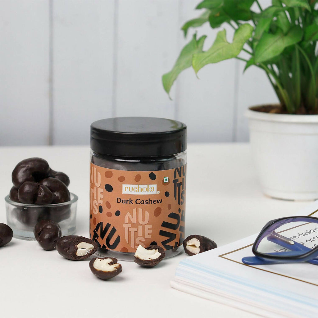 Dibha Ruchoks - Dark Cashew Draggies Chocolate Coated | Grocsy