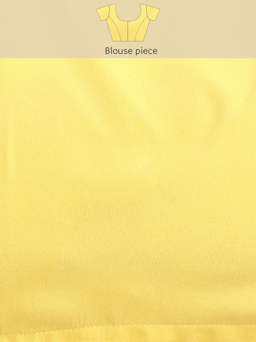 Ahalyaa Women's Traditional Semi Stitch Saree - Yellow | Grocsy