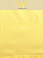 Ahalyaa Women's Traditional Semi Stitch Saree - Yellow | Grocsy