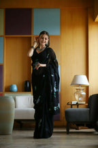 Vamsee Laxmi Black Georgette Saree | Grocsy