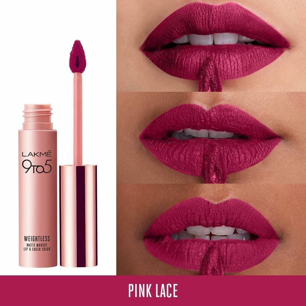 Lakme 9 To 5 Weightless Matte Mouse Lip & Cheek Color - Pink Lace | Grocsy