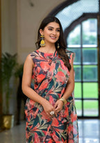Partywear Designer Green Slime Georgette Fancy Saree - Anbazaar | Grocsy