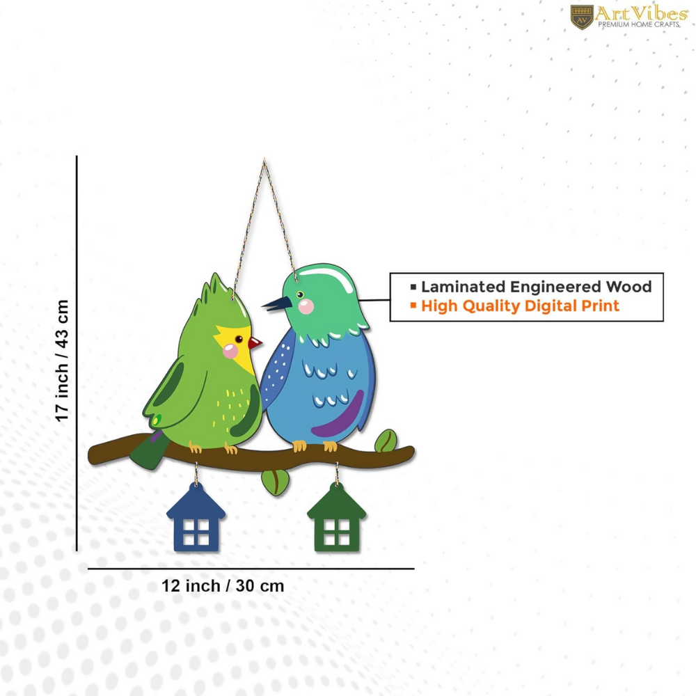 Artvibes Cute Pair of Birds Decorative MDF Wooden Wall Art for Home | Grocsy