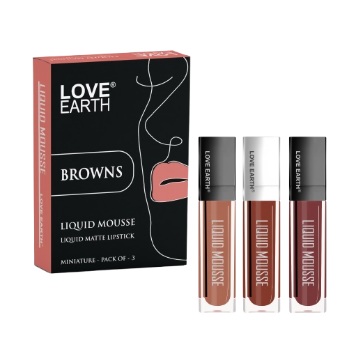 Love Earth Liquid Mousse Matte Lipstick - Browns | Grocsy