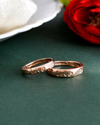 VOJ Stainless Steel Cubic Zirconia Gold-Polished Adjustable Couple Ring Set | Grocsy
