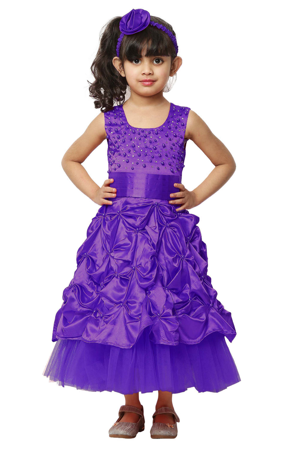 Asmaani Kids Party Wear Stylish Dresses, Perfect for Parties, Functions & Vacations - Purple | Grocsy