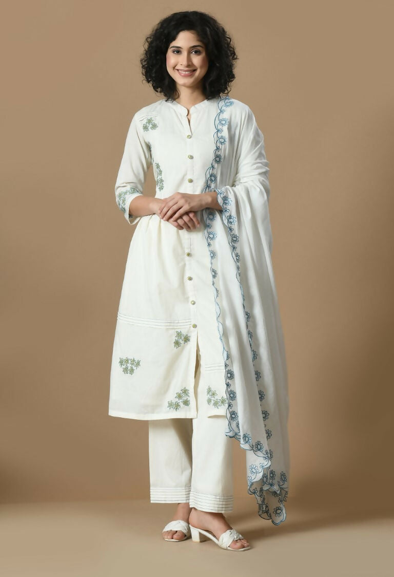 Joban Fashion White Cotton Kurta Set | Grocsy
