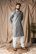 Grey Rayon Thread Embroidery Work Kurta Set - Mahotsav | Grocsy