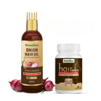 Rajasthan Herbals Onion Hair Oil & Hair Growth Stimulator Capsule Combo | Grocsy