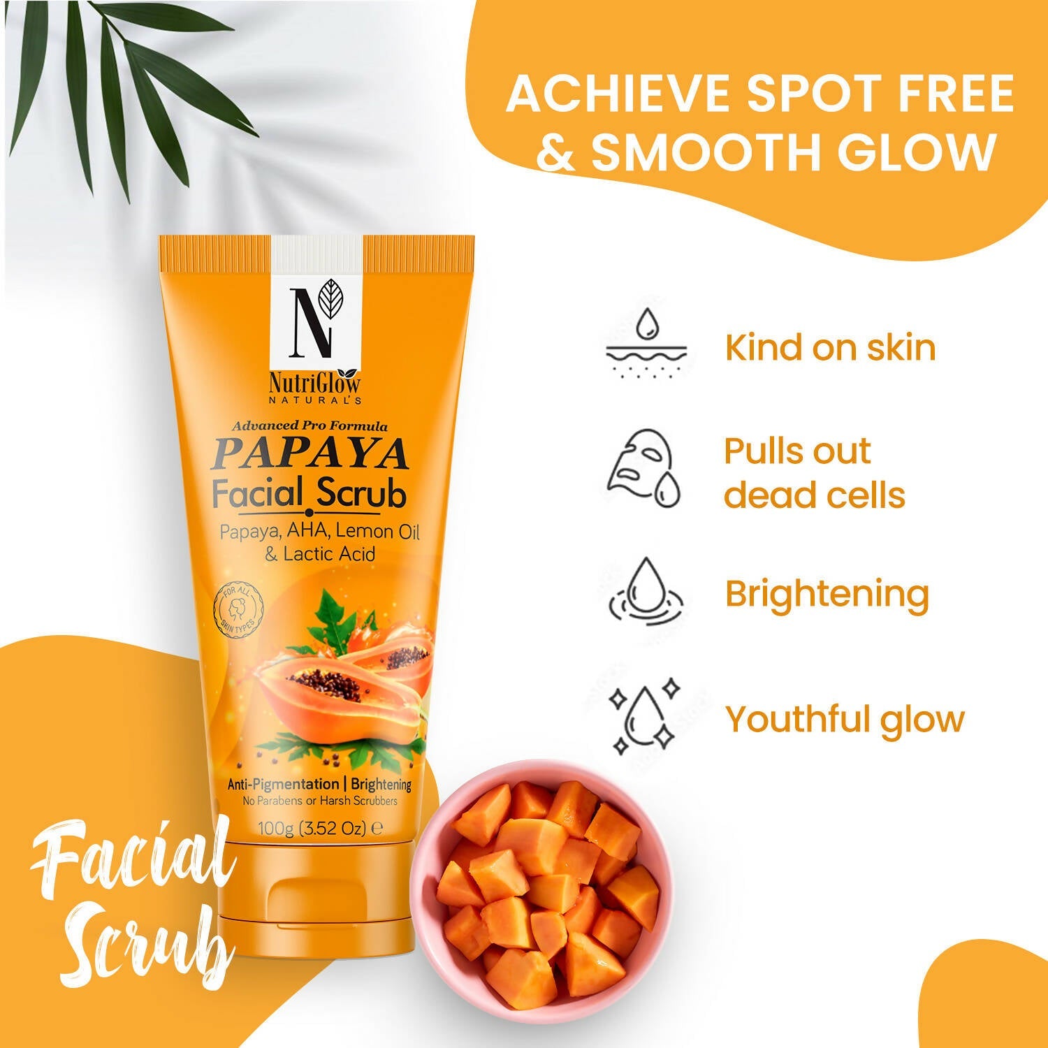 NutriGlow NATURAL'S Papaya Facial Scrub | Grocsy
