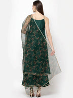 Myshka Women Green Kurta with Palazzos & With Dupatta | Grocsy