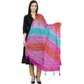 A R Silk Bandhej Multi Tasal Fancy Multi Color Dupatta | Grocsy