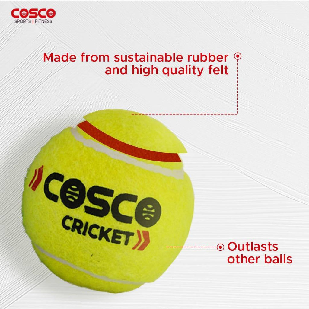 Cosco Light Cricket Tennis Balls (Pack of 3) - Limited Time Offer - Swadesiicart