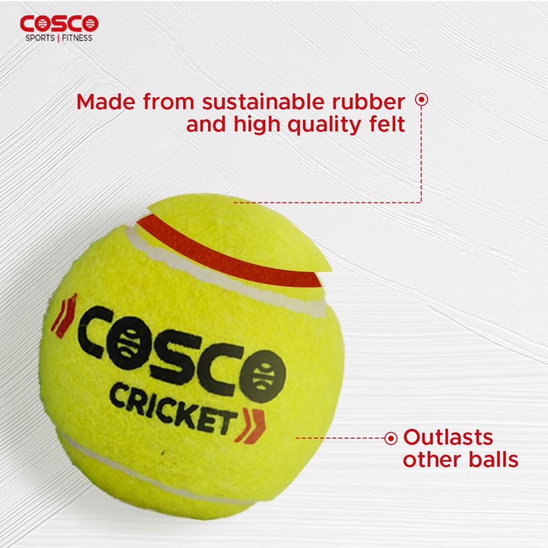 Cosco Light Cricket Tennis Balls (Pack of 3) - Limited Time Offer - Swadesiicart