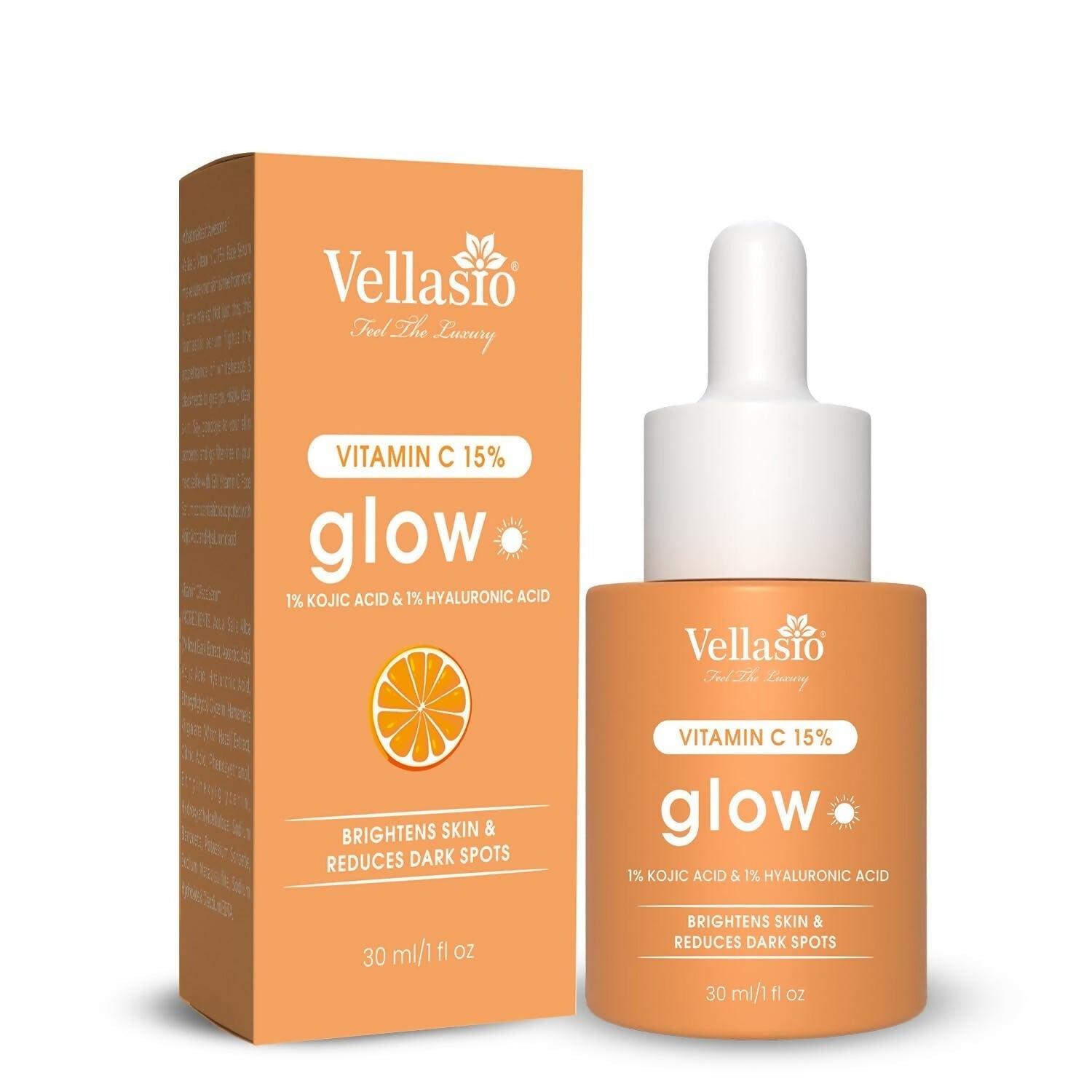 Vellasio 15% Vitamin C Serum with Hyaluronic Acid & Kojic Acid | Grocsy