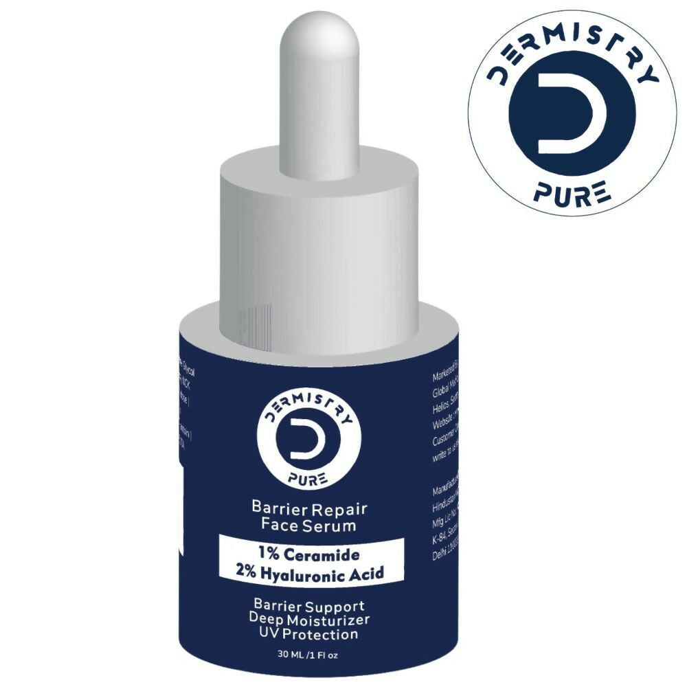 Dermistry Pure 1% Ceramide 2% Hyaluronic Acid Sensitive & Dry Skin Moisturizer Barrier Repair Serum | Grocsy