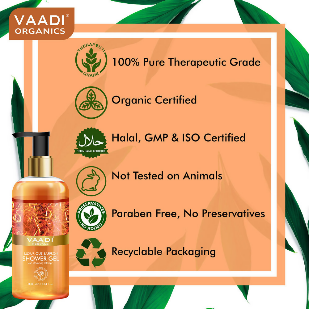 Vaadi Herbals Luxurious Saffron Shower Gel | Grocsy
