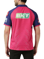 Rajasthan Royals Men Pink Typography Printed Half Sleeves Jersey IPL, T20 | Grocsy