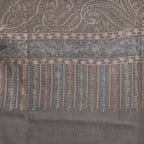 Nizalia Cashmere Fine Wool Grey Nulki Design Shawl | Grocsy