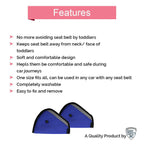 Safe-O-Kid Car Safety Essential, Seat Belt Holder/Shortener For Toddlers, Blue | Grocsy