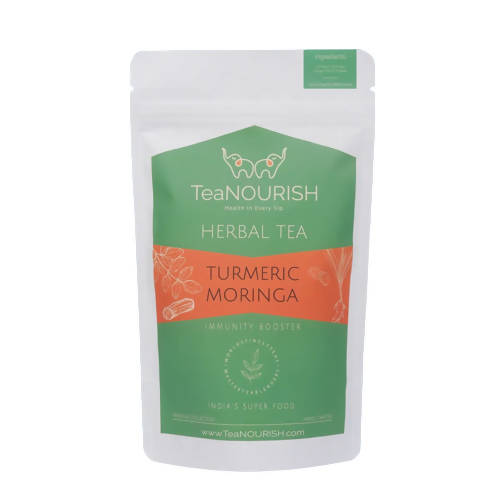 TeaNourish Turmeric Moringa Herbal Tea | Grocsy