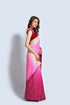 Vegaa Fashion Pink Vichitra Silk Embroidered Party Wear Saree | Grocsy