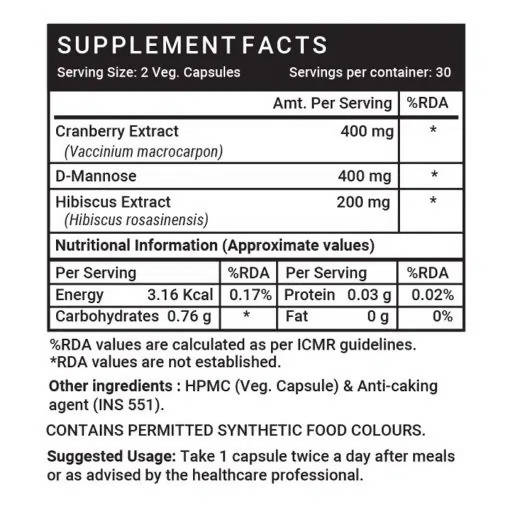 Inlife Cranberry D-Mannose Capsules | Grocsy