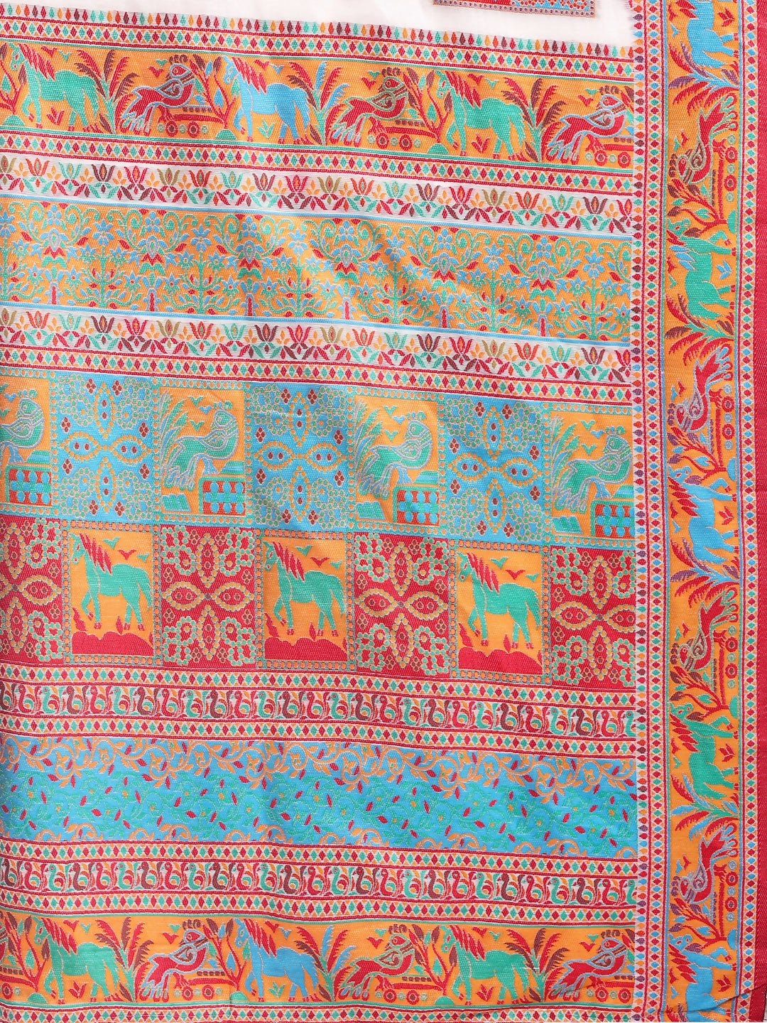 Shree Shyam Fashion Vastraloom White Linen Cotton Saree | Grocsy