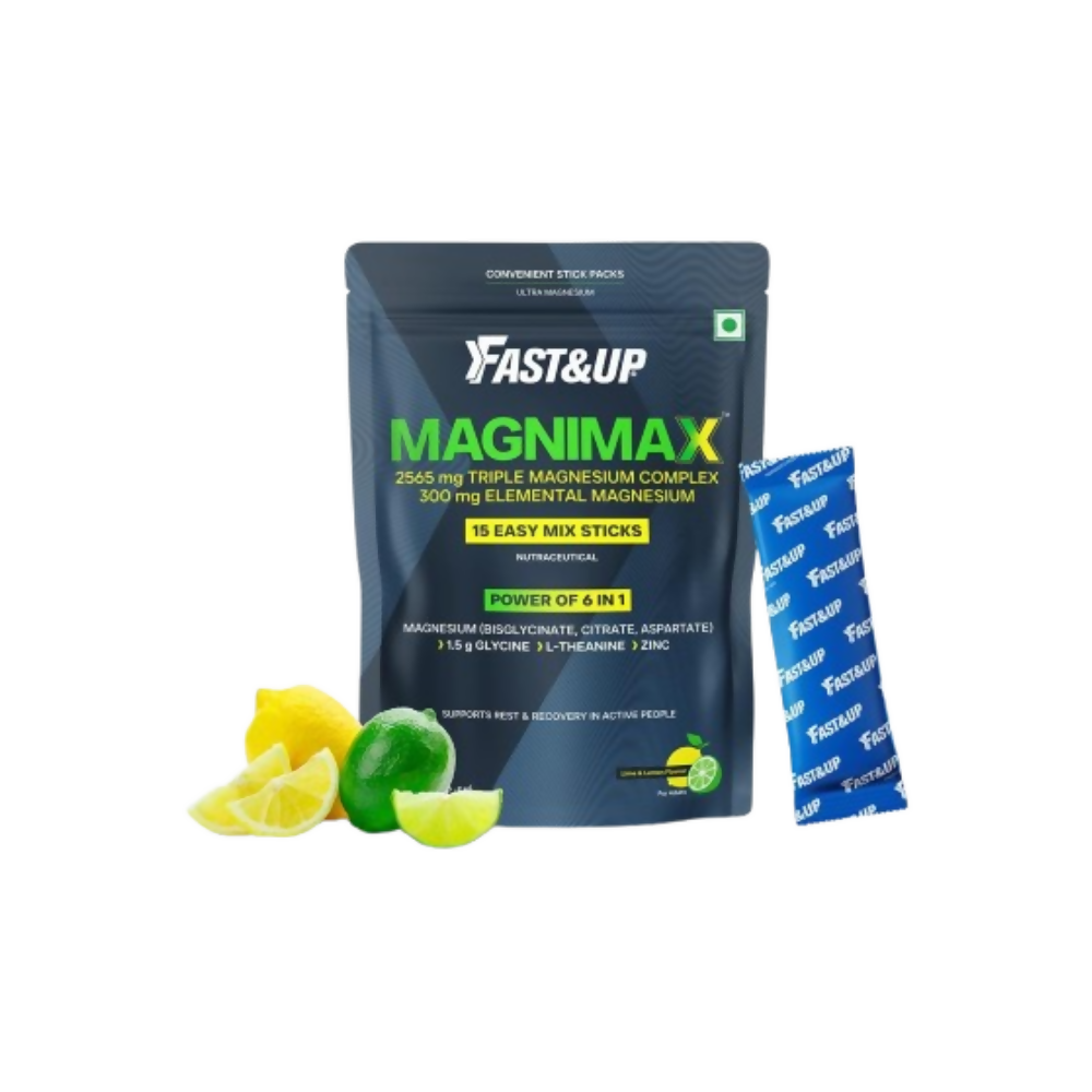 Fast&Up Magnimax - Triple Magnesium Bisglycinate, Citrate, Aspartate - Lime & Lemon Flavour | Grocsy