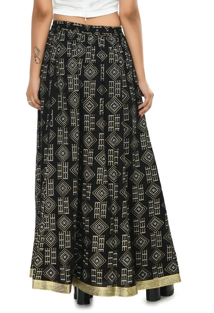 Mominos Fashion Moeza Cotton Black Printed Lehenga (Lancha) | Grocsy