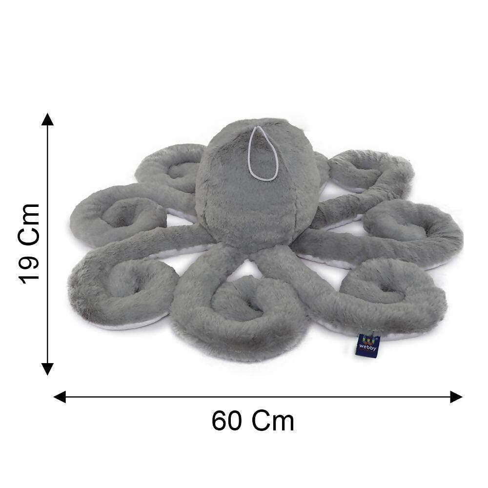 Webby Giant Realistic Stuffed Octopus Animals Soft Plush Toy-Grey | Grocsy
