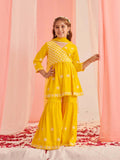 Joban Fashion Girl's Mustard Color Sharara Set | Grocsy